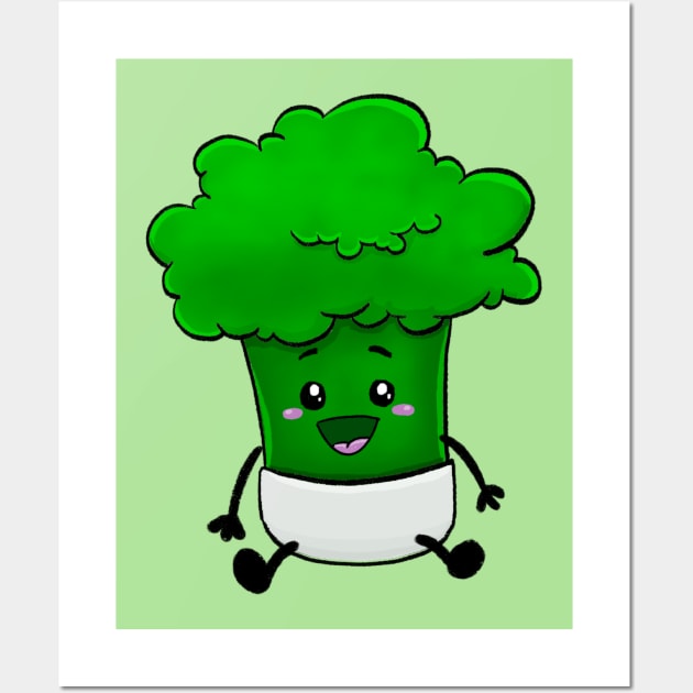 Baby Broccoli - Kawaii Cute Veggie Wall Art by Fun4theBrain